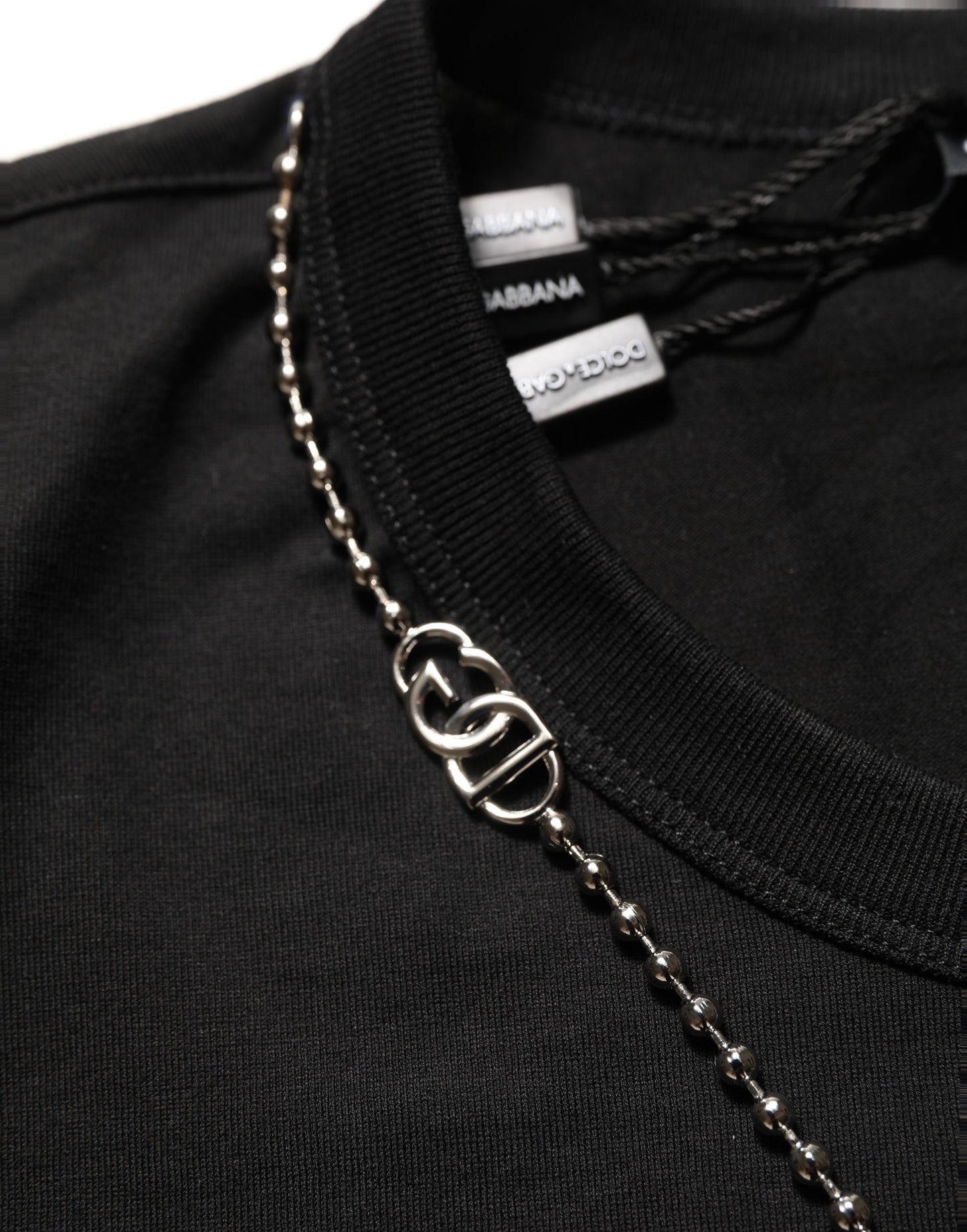 Black Dog Tag Short Sleeve CrewNeck T-shirt