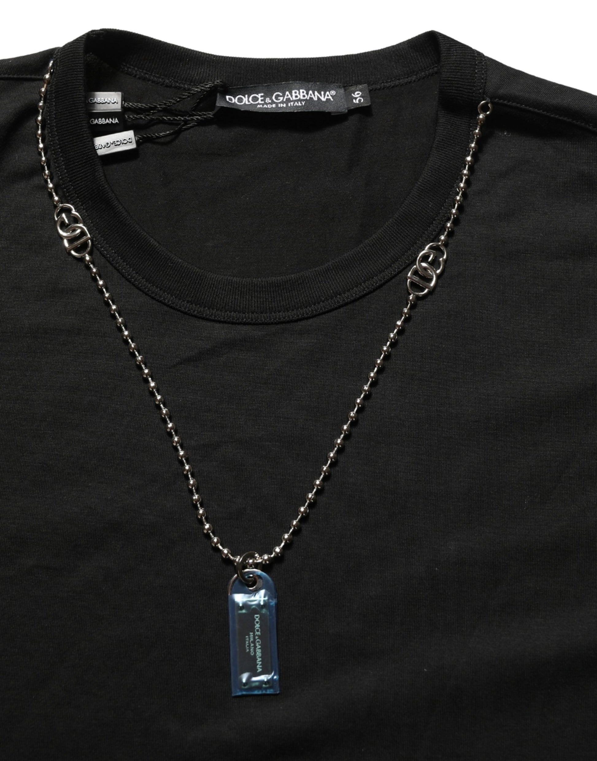 Black Dog Tag Short Sleeve CrewNeck T-shirt