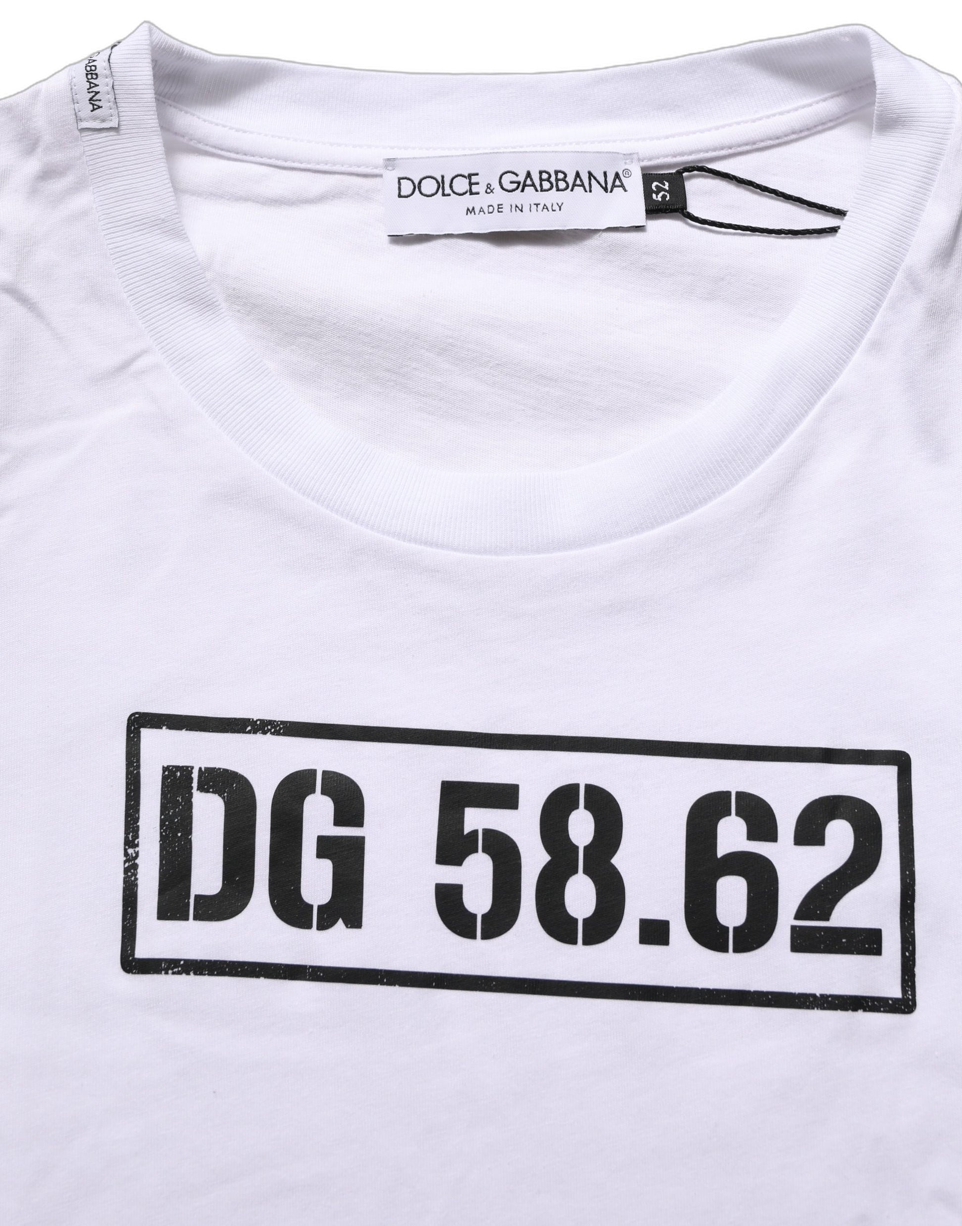 White DG 58.62 Cotton Crew Neck Men T-shirt