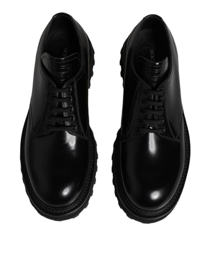 Black Calf Leather Hi-Trekking Derby Shoes