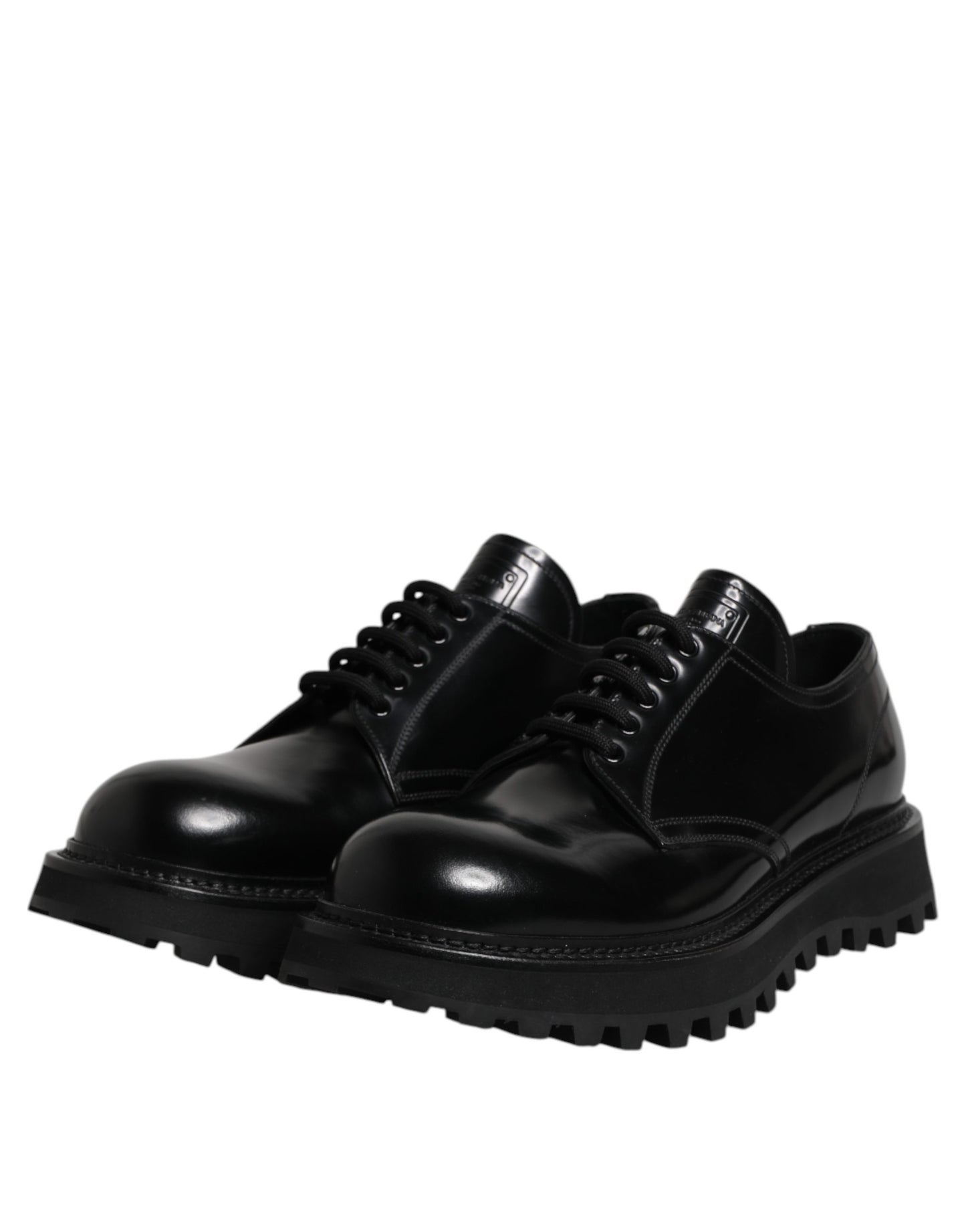 Black Calf Leather Hi-Trekking Derby Shoes