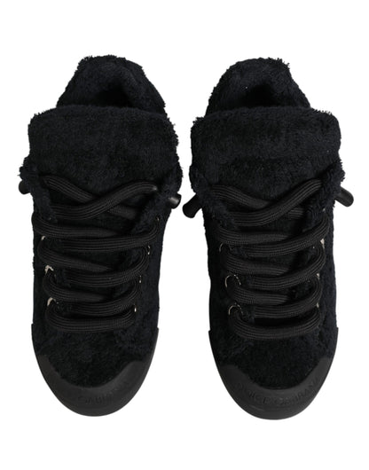 Black Portofino Lace-Up Sneakers Shoes