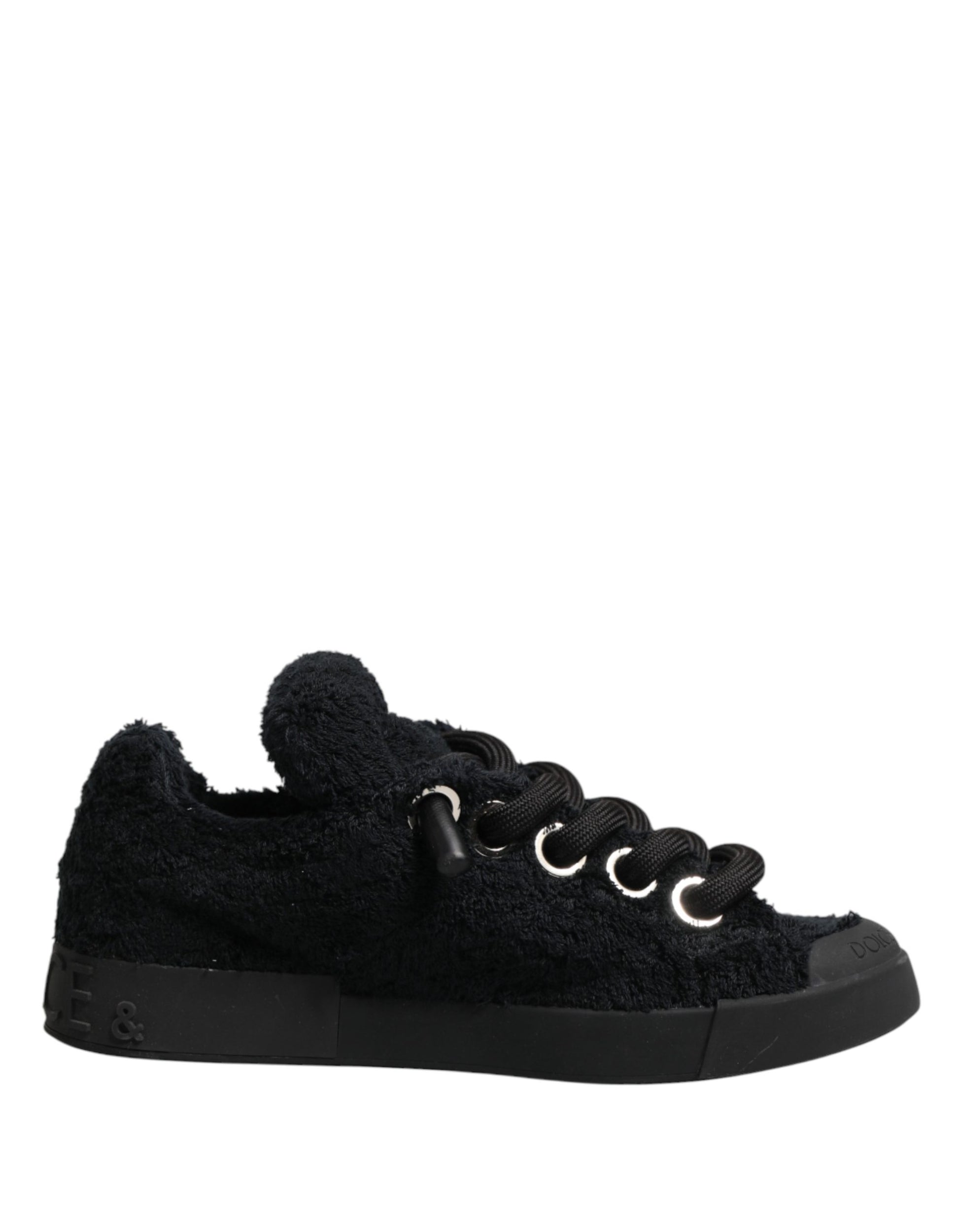 Black Portofino Lace-Up Sneakers Shoes