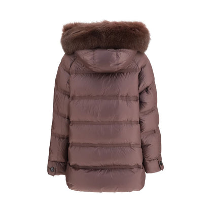 Bordeaux Polyester Full-Length Jacket