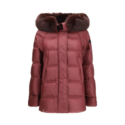 Purple Polyester Full-Length Jacket