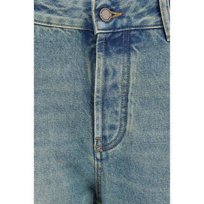 Blue Cotton Boyfriend Jeans
