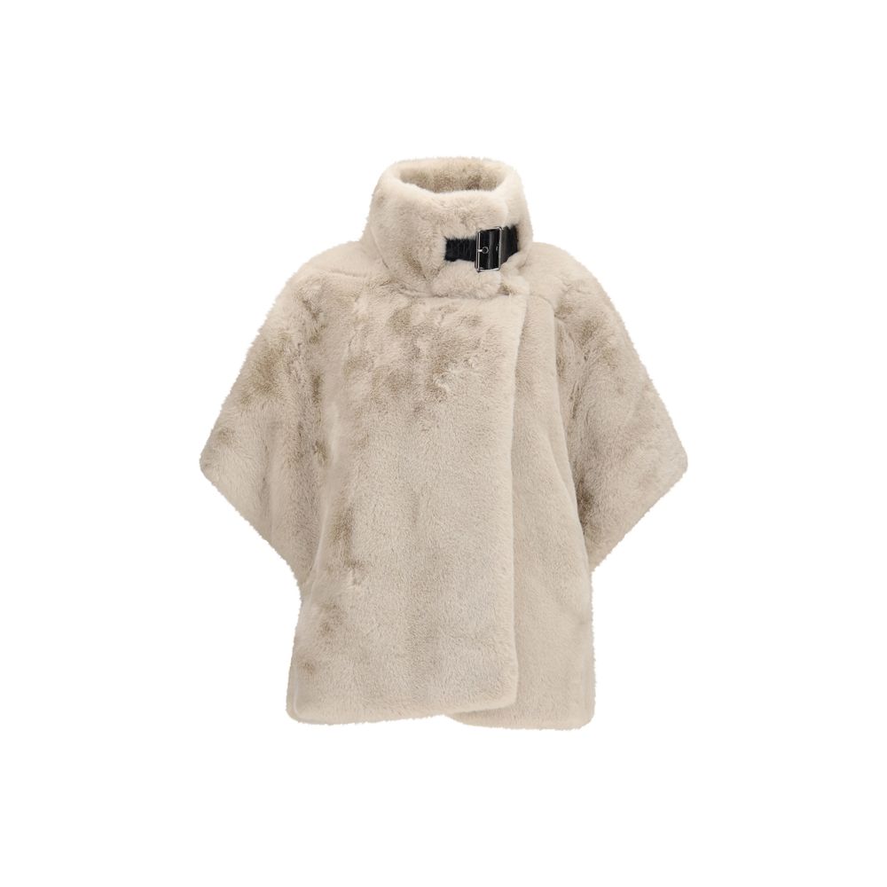 Beige Polyester Full-Length Jacket