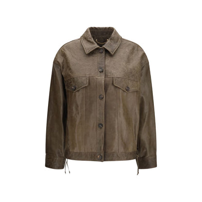 Brown Calf Leather Bos Taurus Leather Jacket