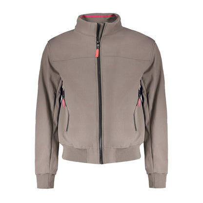 Brown Polyester Men's Jacket
