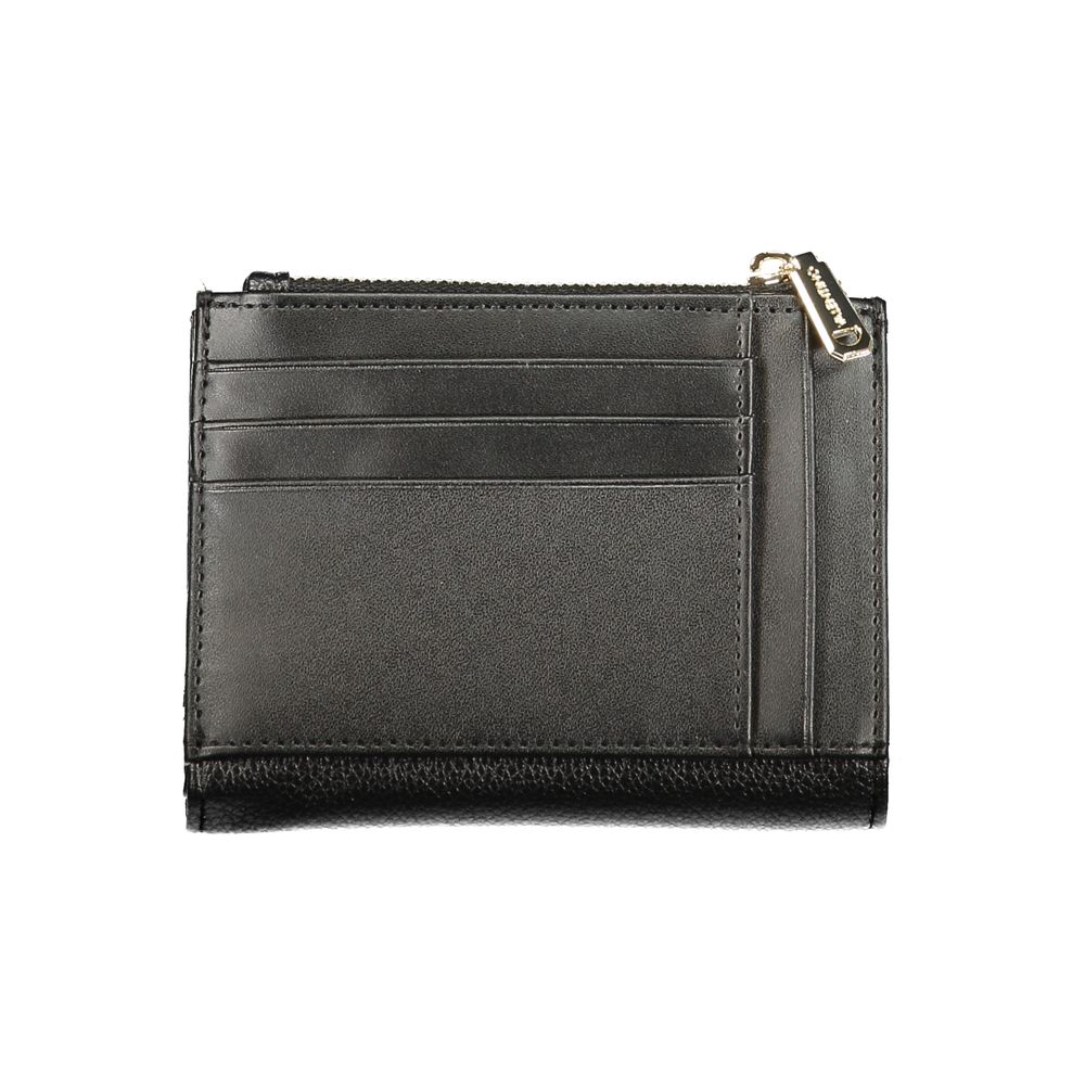 Black Polyurethane Womens Wallet