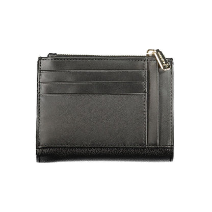 Black Polyurethane Womens Wallet