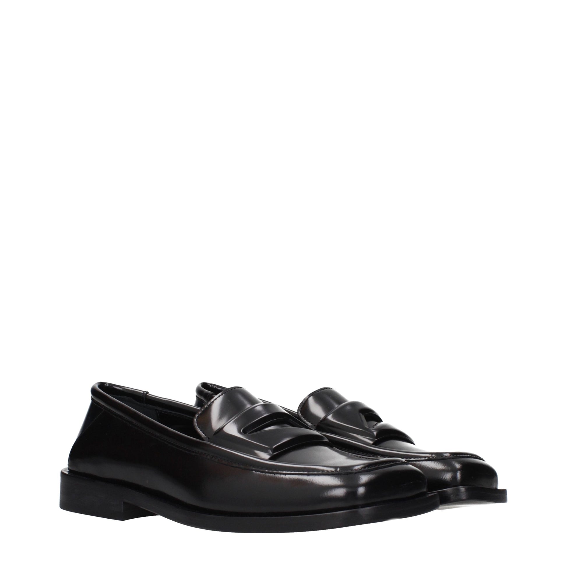 Black Leather Slip-On Loafers