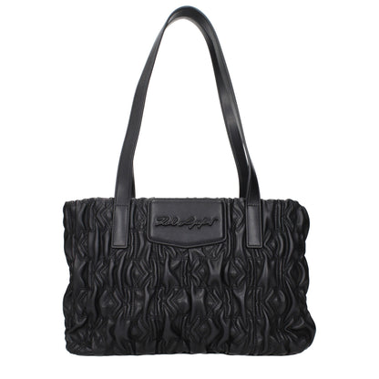 Black Polyester Shoulder Bag