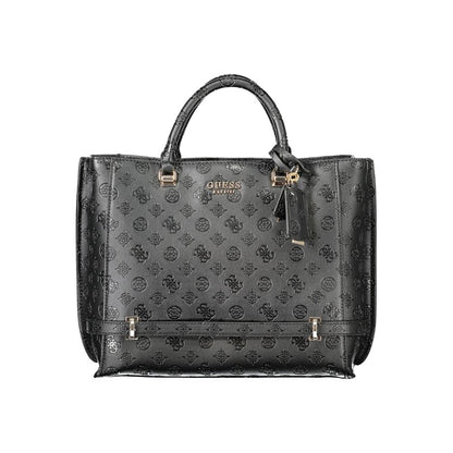 Black Polyurethane Women Handbag