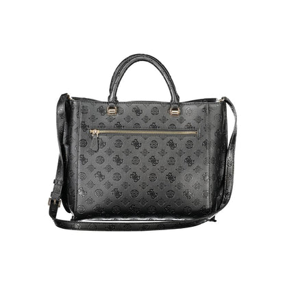 Black Polyurethane Women Handbag
