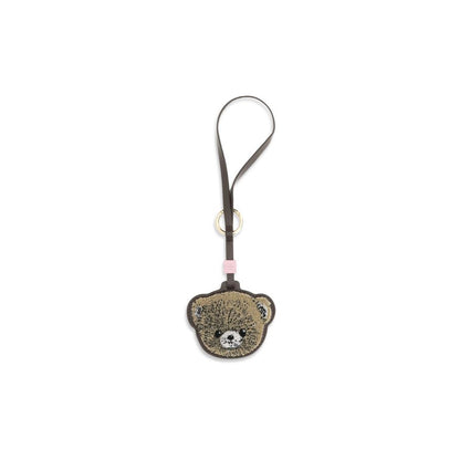 Beige Recycled Leather Keychain