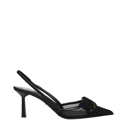 Black Fibres High Heel Pumps