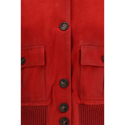 Red Goatskin Full-Length Jacket