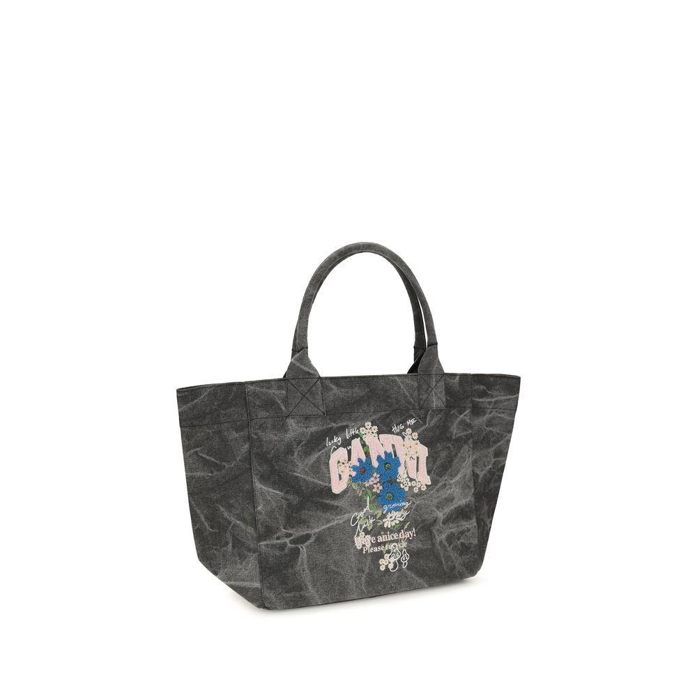 Gray Recycled Cotton Shoulder Bag