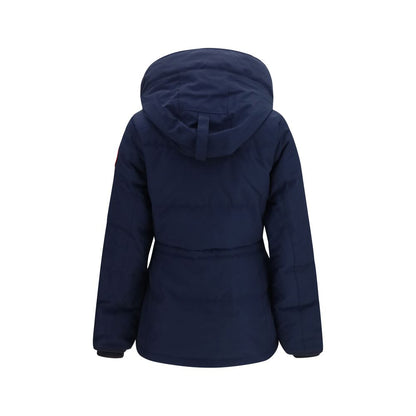 Blue Polyester Full-Length Jacket