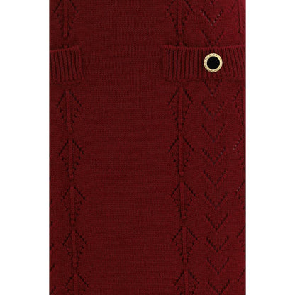 Bordeaux Wool Oves Aries Midi Skirt