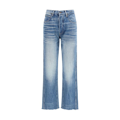 Blue Cotton Bootcut Jeans