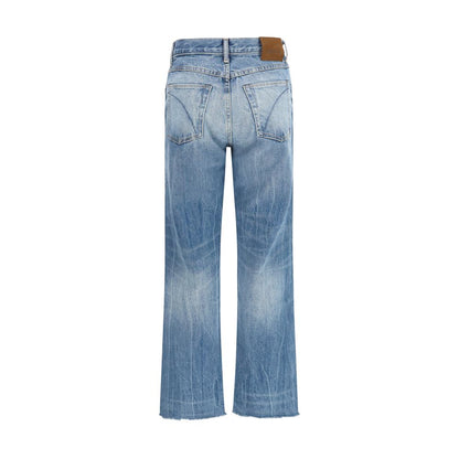 Blue Cotton Bootcut Jeans