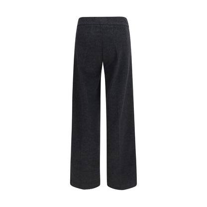 Gray Cotton Casual Pants