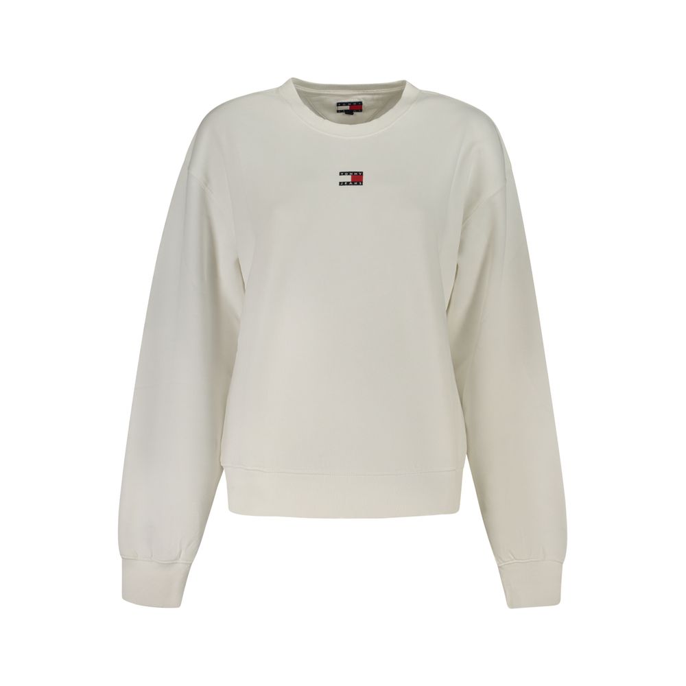 White Cotton Women Sweatshirt