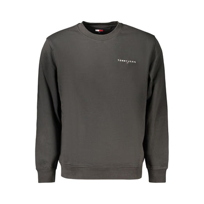 Black Cotton Men Sweatshirt