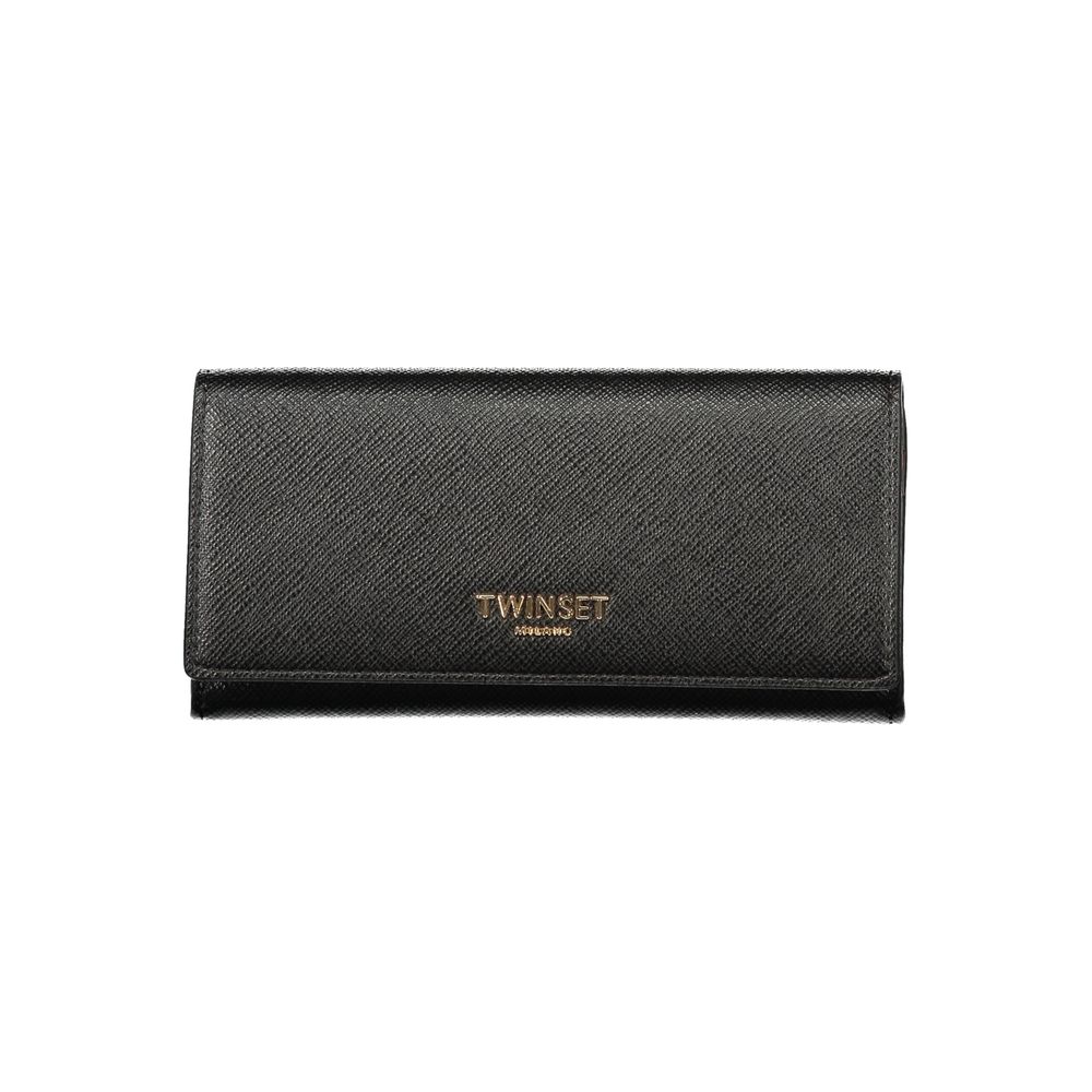 Black Polyurethane Womens Wallet