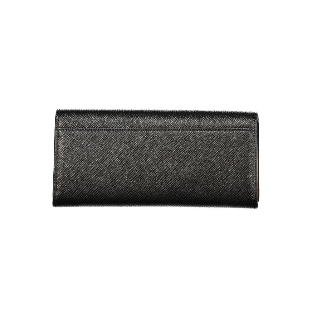 Black Polyurethane Womens Wallet