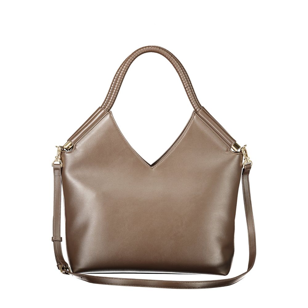 Brown Polyurethane Women's Bag