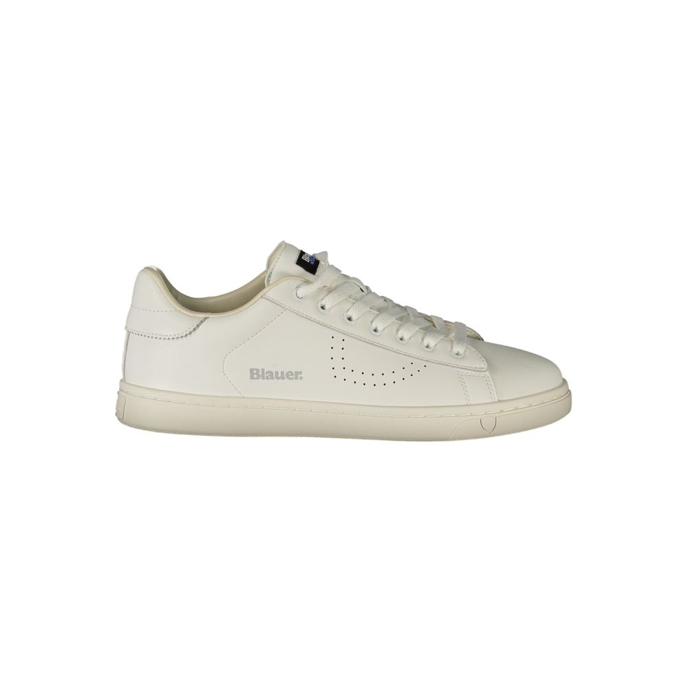 White Polyurethane Men's Sneaker