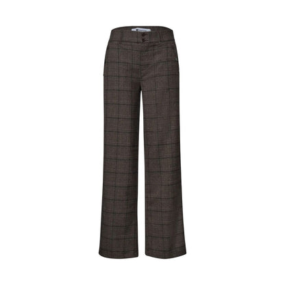 Brown Polyester Casual Pants