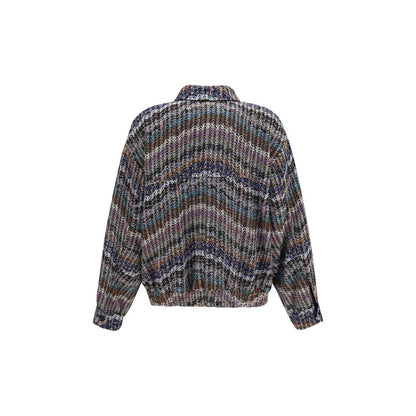 Multicolor Fabric Full-Length Jacket