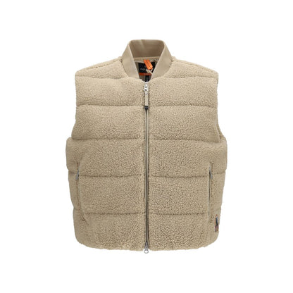 Beige Polyester Sleeveless Jacket