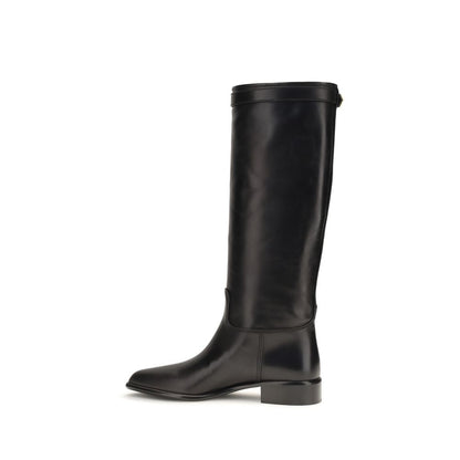 Black Calf Leather Bos Taurus Ankle Boots