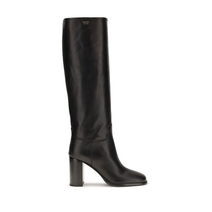 Black Calf Leather Bos Taurus High Heel Boots