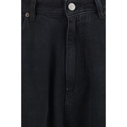 Black Cotton Relaxed Fit Jeans