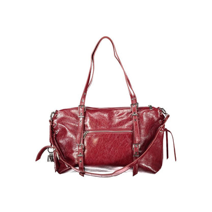 Rosso Polyurethane Women Bag with Adjustable and Removable Strap
