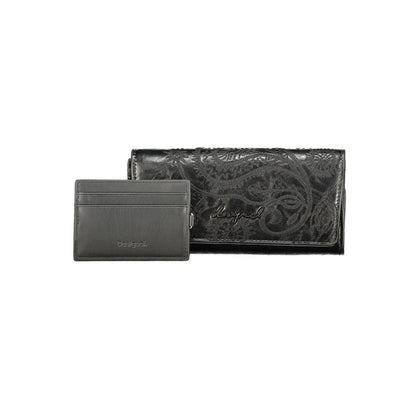 Black Polyurethane Women's Wallet