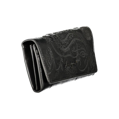 Black Polyurethane Women's Wallet