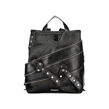 Black Polyurethane Women's Backpack