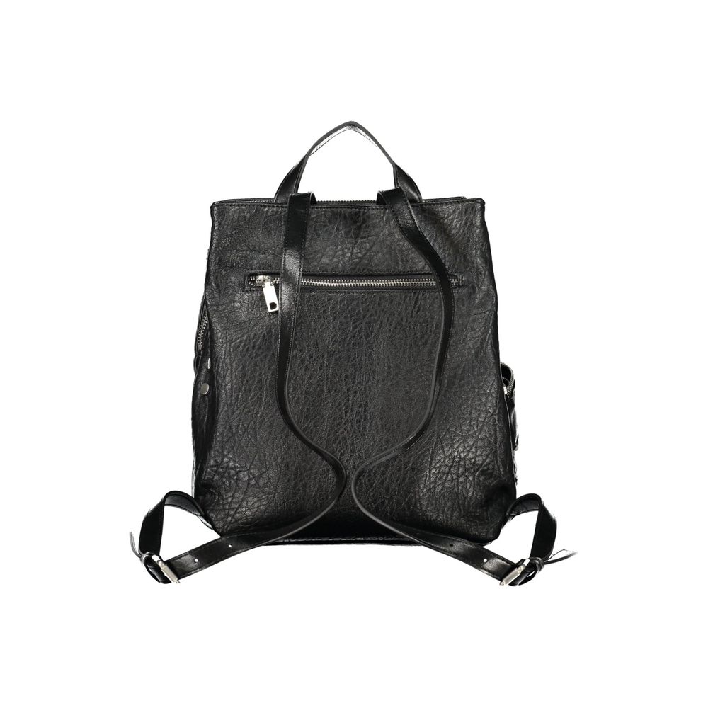 Black Polyurethane Women's Backpack