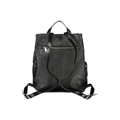 Black Polyurethane Women's Backpack