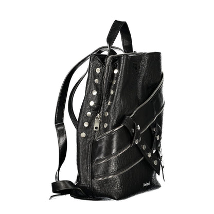 Black Polyurethane Women's Backpack