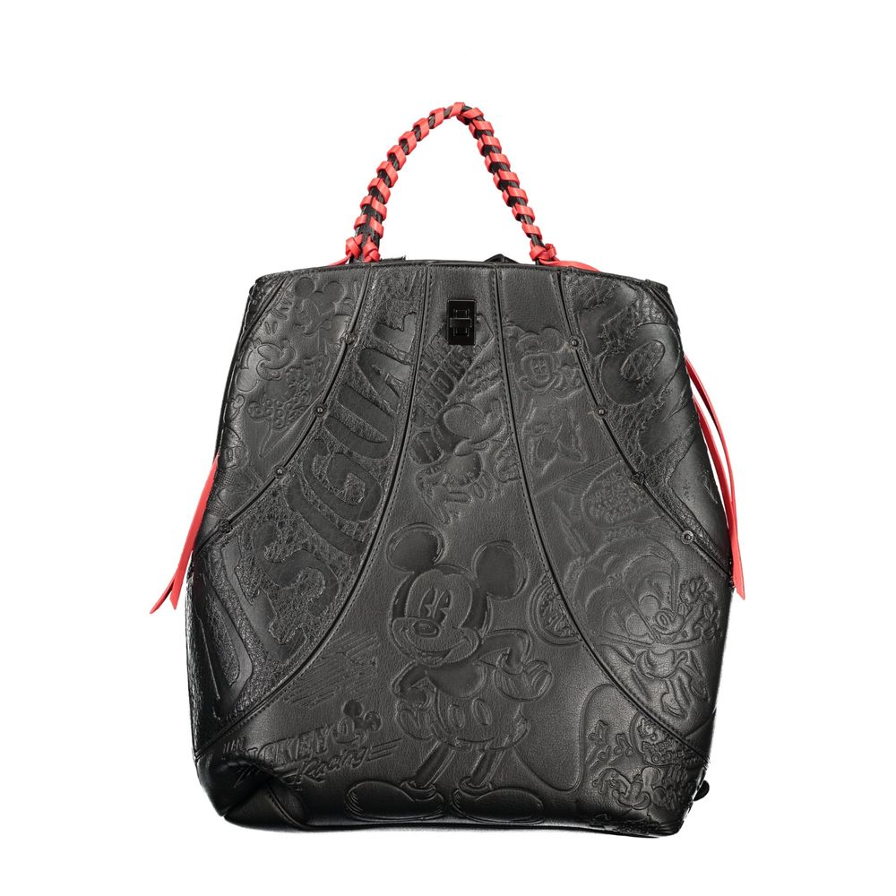 Black Polyurethane Women's Backpack
