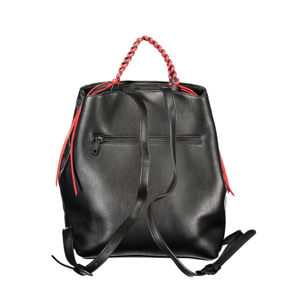 Black Polyurethane Women's Backpack