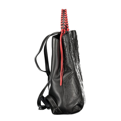 Black Polyurethane Women's Backpack